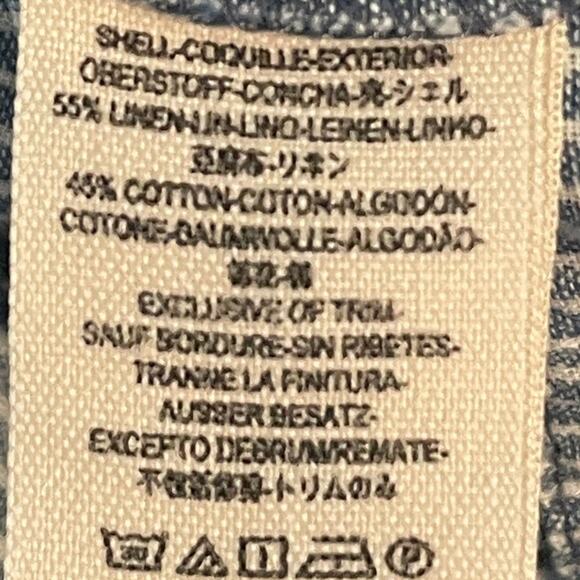 Free People Poppin Off Lace-Up Mini Dress Womens Small Chambray Striped Linen - Picture 7 of 10